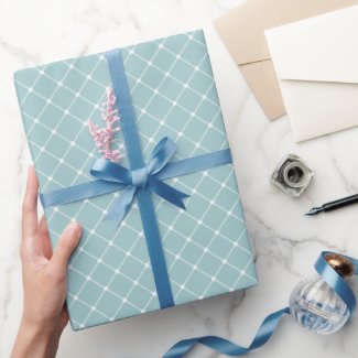 Elegant Trellis Pattern | Eggshell Blue Wrapping Paper