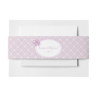 Elegant Trellis Pattern | Lavender Wedding Invitation Belly Band
