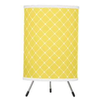 Elegant Trellis Pattern | Sunny Yellow Tripod Lamp