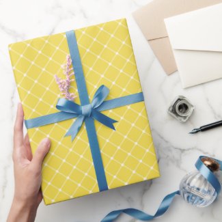 Elegant Trellis Pattern | Sunny Yellow Wrapping Paper