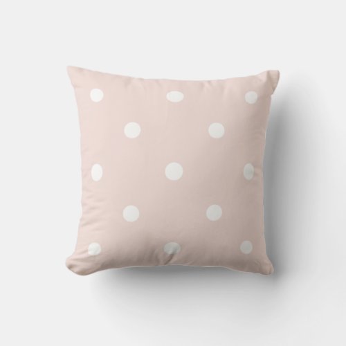 Elegant Trend Color Template Beige White Polka Dot Throw Pillow