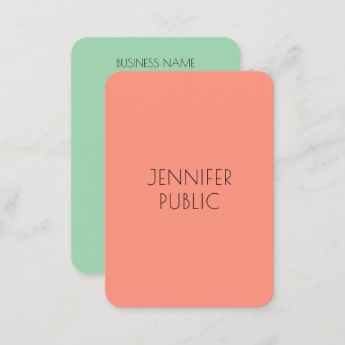 Elegant Trend Colors Modern Minimalist Template Business Card