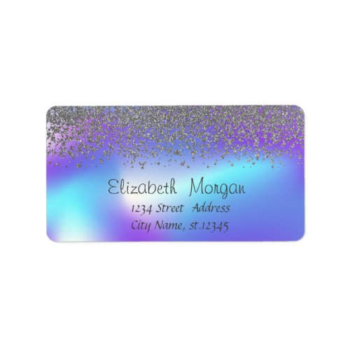 Elegant Trend Stylish Silver  Diamonds Holographic Label