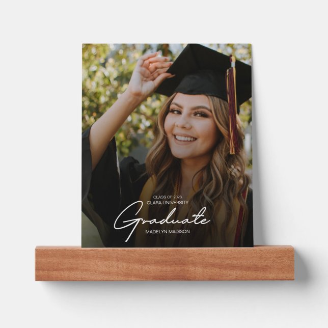 Elegant Trendy 2023 Graduation Photo Keepsake Picture Ledge (Front)
