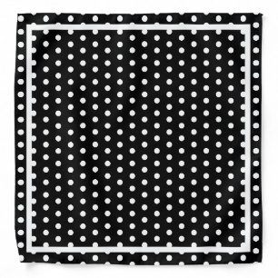 Elegant Trendy Black & White Polka Dot Bandana