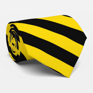 Elegant Trendy Black Yellow Striped Template Chic Neck Tie