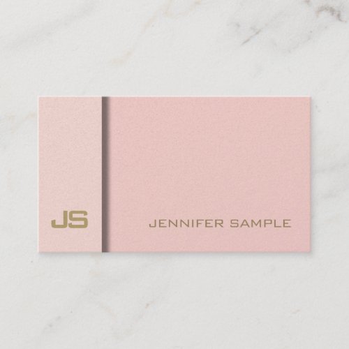 Elegant Trendy Blush Pink Gold Elite Plain Luxury Business Card