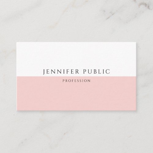 Elegant Trendy Blush Pink Modern Template Business Card