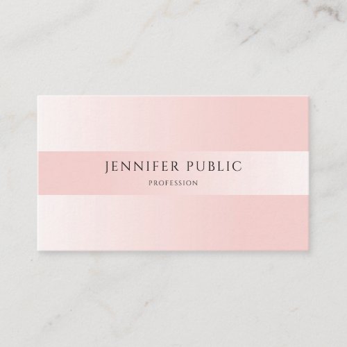 Elegant Trendy Blush Pink Professional Modern Business Card