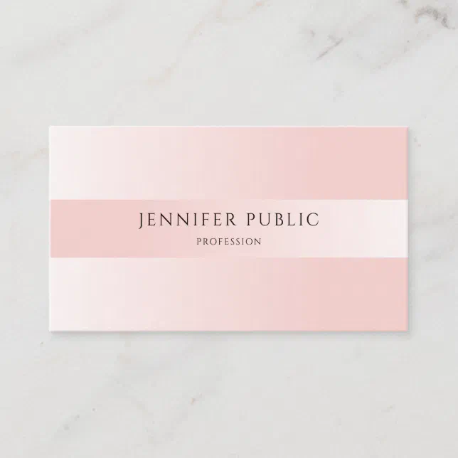 Elegant Trendy Blush Pink Professional Modern Business Card | Zazzle
