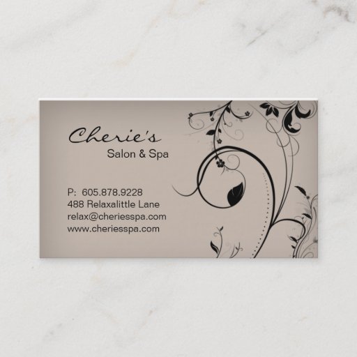 Customizable Elegant Trendy Business Card Beige Swirls