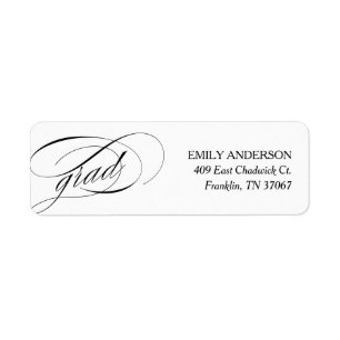 Elegant Trendy Calligraphy Graduation Address Label