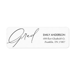 Elegant Trendy Calligraphy Graduation Address Label