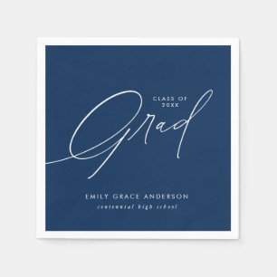 Elegant Trendy Calligraphy Script Graduation Napkins