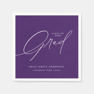 Elegant Trendy Calligraphy Script Graduation Napkins
