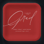 Elegant Trendy Calligraphy Script Graduation Paper Plates<br><div class="desc">Simple Trendy Calligraphy Photo Graduation Party Paper Plates features elegant calligraphy script,  and the graduate's details.</div>