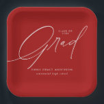 Elegant Trendy Calligraphy Script Graduation Paper Plates<br><div class="desc">Simple Trendy Calligraphy Photo Graduation Party Paper Plates features elegant calligraphy script,  and the graduate's details.</div>