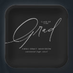 Elegant Trendy Calligraphy Script Graduation Paper Plates<br><div class="desc">Simple Trendy Calligraphy Photo Graduation Party Paper Plates features elegant calligraphy script,  and the graduate's details.</div>