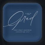 Elegant Trendy Calligraphy Script Graduation Paper Plates<br><div class="desc">Simple Trendy Calligraphy Photo Graduation Party Paper Plates features elegant calligraphy script,  and the graduate's details.</div>