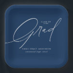 Elegant Trendy Calligraphy Script Graduation Paper Plates<br><div class="desc">Simple Trendy Calligraphy Photo Graduation Party Paper Plates features elegant calligraphy script,  and the graduate's details.</div>