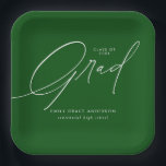 Elegant Trendy Calligraphy Script Graduation Paper Plates<br><div class="desc">Simple Trendy Calligraphy Photo Graduation Party Paper Plates features elegant calligraphy script,  and the graduate's details.</div>