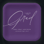 Elegant Trendy Calligraphy Script Graduation Paper Plates<br><div class="desc">Simple Trendy Calligraphy Photo Graduation Party Paper Plates features elegant calligraphy script,  and the graduate's details.</div>