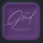 Elegant Trendy Calligraphy Script Graduation Paper Plates<br><div class="desc">Simple Trendy Calligraphy Photo Graduation Party Paper Plates features elegant calligraphy script,  and the graduate's details.</div>