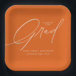 Elegant Trendy Calligraphy Script Graduation Paper Plates<br><div class="desc">Simple Trendy Calligraphy Photo Graduation Party Paper Plates features elegant calligraphy script,  and the graduate's details.</div>