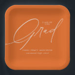 Elegant Trendy Calligraphy Script Graduation Paper Plates<br><div class="desc">Simple Trendy Calligraphy Photo Graduation Party Paper Plates features elegant calligraphy script,  and the graduate's details.</div>