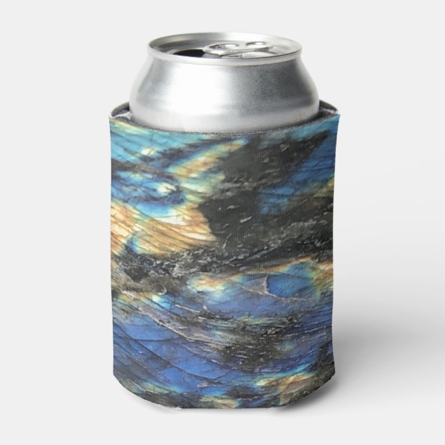 Elegant Trendy Chic Labradorite Crystal Stone Can Cooler (Can Front)