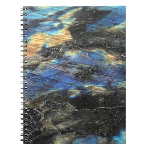 Elegant Trendy Chic Labradorite Crystal Stone Notebook