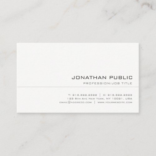 Elegant Trendy Clean Professional Modern Template Business Card