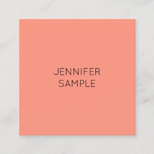 Elegant Trendy Colors Personalized Template Square Business Card