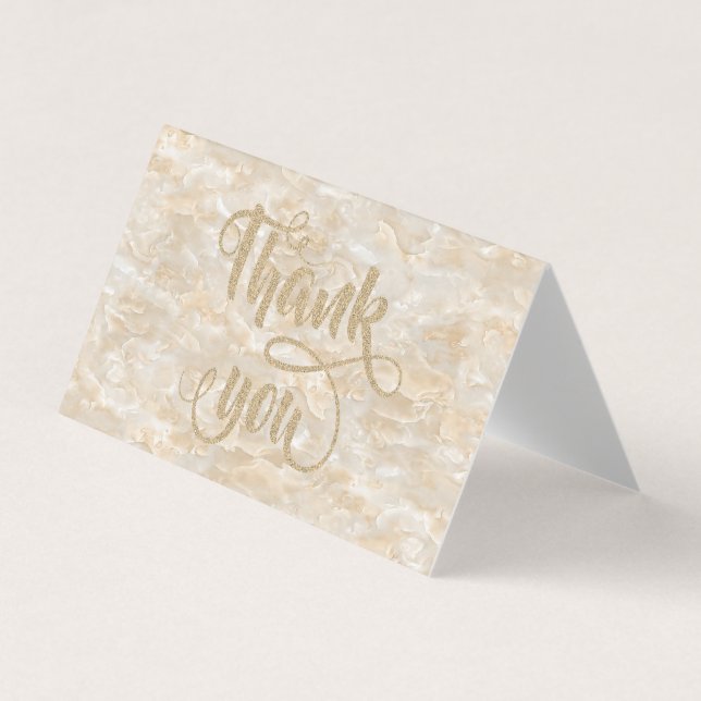 Elegant  Trendy Cool Marble Thank You Card (Front)