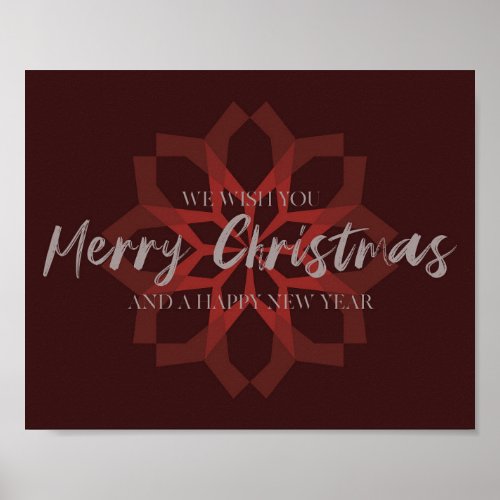 Elegant trendy cool We Wish You Merry Christmas Poster