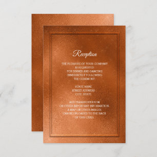 Elegant Trendy Copper Wedding Reception Invitation