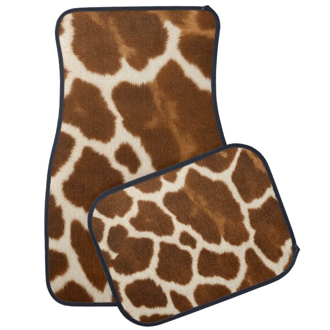 Elegant Trendy Cow Faux Leather Collection Car Floor Mat (Set)