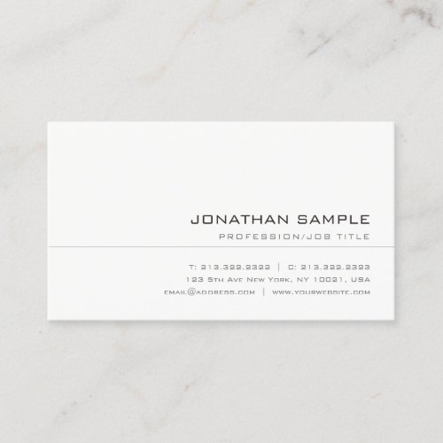 Elegant Trendy Creative Simple Professional Plain Business Card