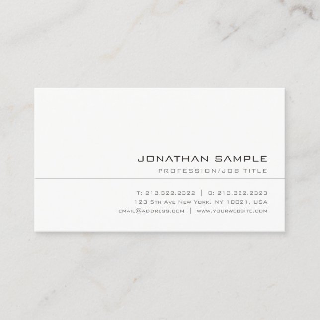 Elegant Trendy Creative Simple Professional Plain Business Card (Front)