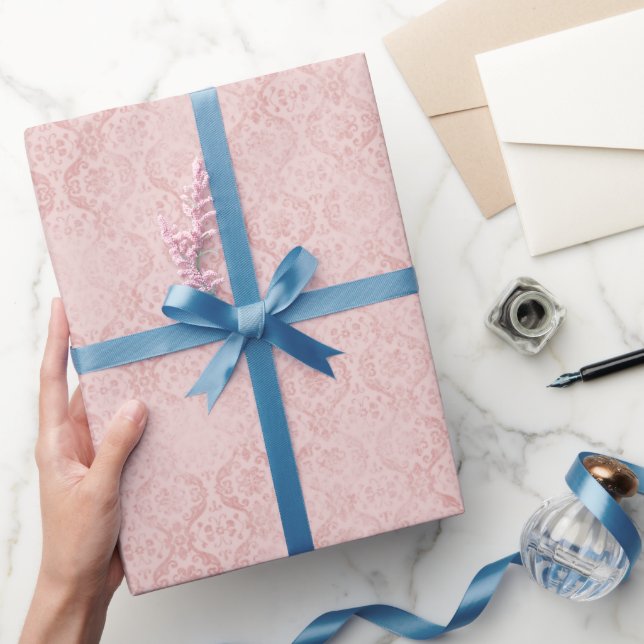 Elegant Trendy Damask Pattern Wrapping Paper Roll (Gifting)