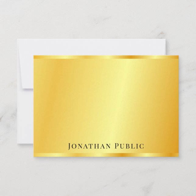 Elegant Trendy Faux Gold Personalized Template (Front)