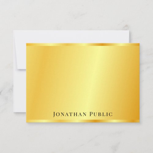 Elegant Trendy Faux Gold Personalized Template