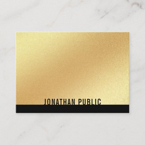 Elegant Trendy Faux Gold Template Professional Business Card