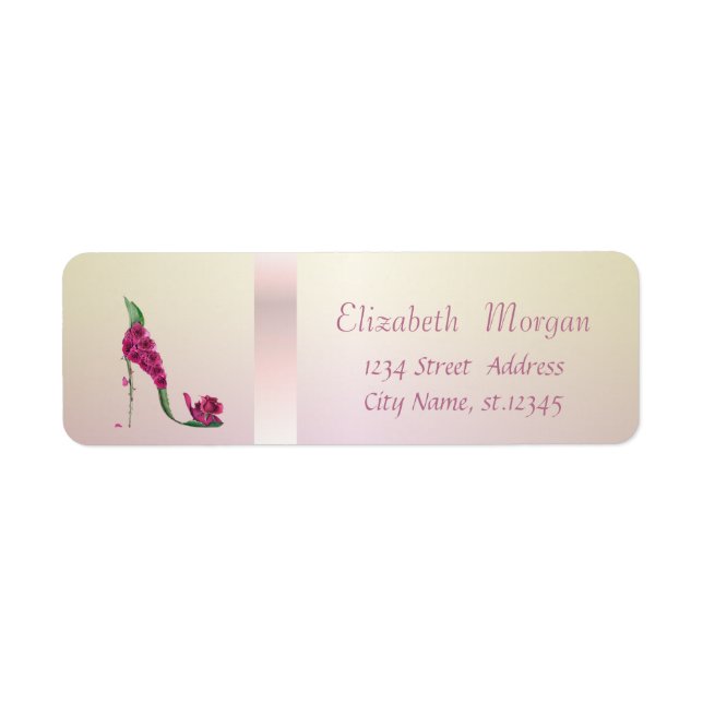 Elegant Trendy  Floral High Heels Label (Front)
