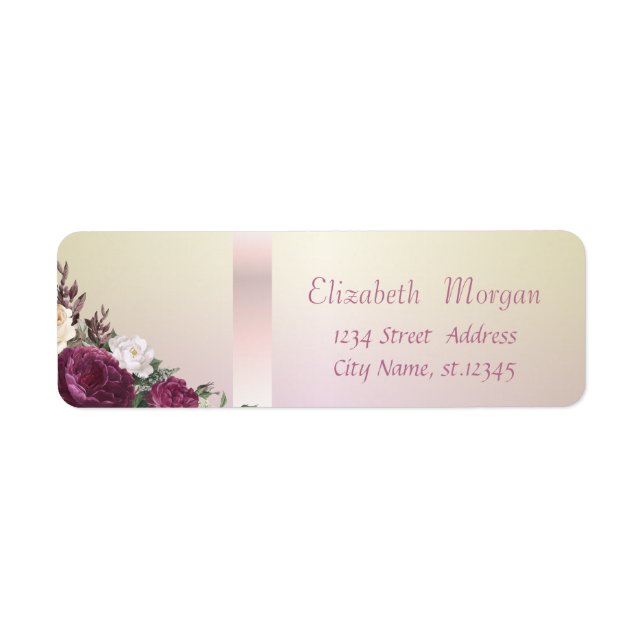 Elegant Trendy Floral Label (Front)