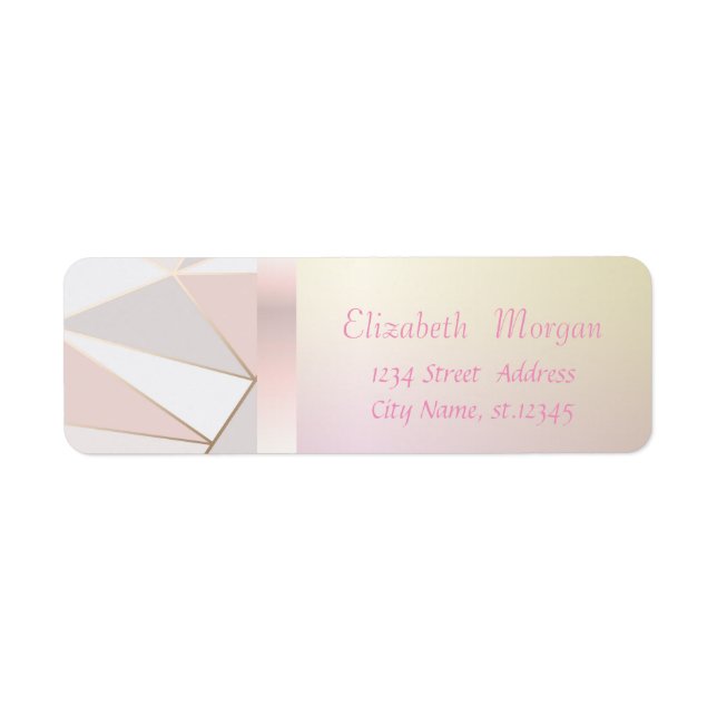 Elegant Trendy  Geometric Label (Front)