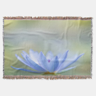 Elegant Trendy Girly, Blue Lotus Throw Blanket