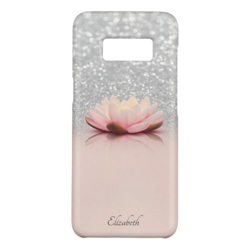 Elegant Trendy Girly Lotus Silver Glitter Bokeh Case_Mate Samsung Galaxy S8 Case