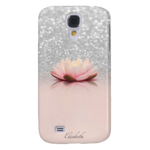 Elegant Trendy Girly, Lotus Silver Glitter Bokeh Galaxy S4 Case