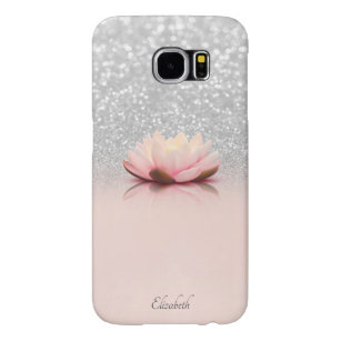 Elegant Trendy Girly, Lotus Silver Glitter Bokeh Samsung Galaxy S6 Case